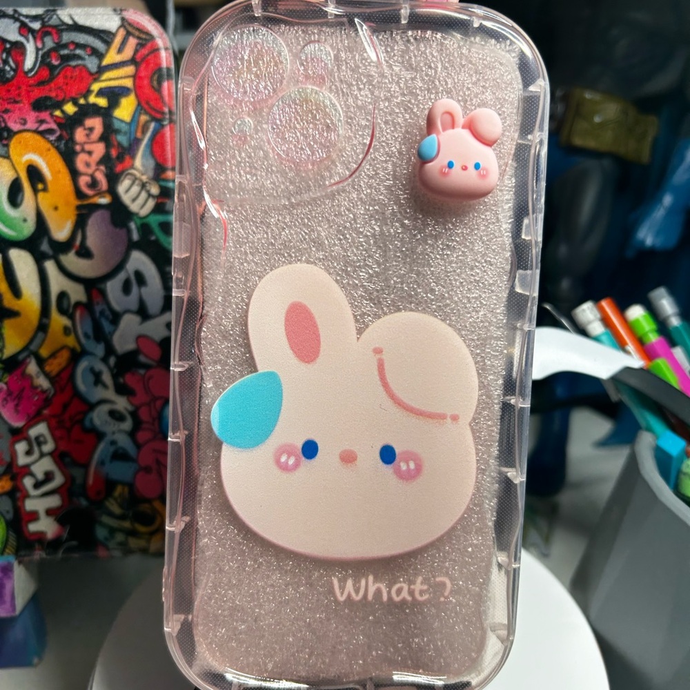 Cute Bunny iPhone 15 plus case. New
